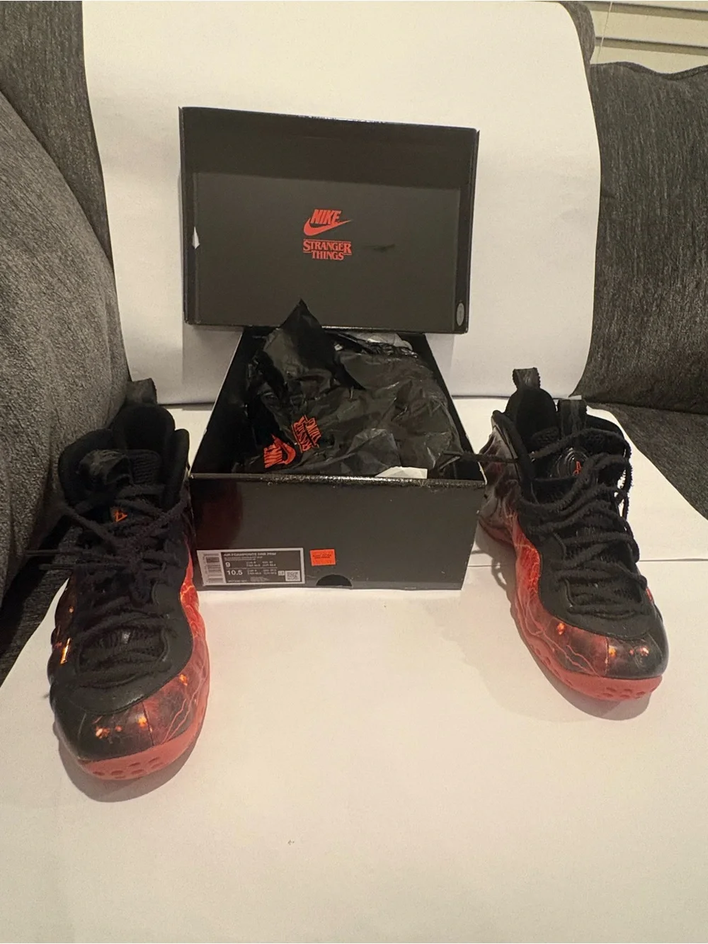 Nike Kids Foamposite One 'Stranger Things' Black & Red Sneakers